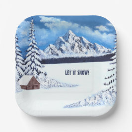 Winter Wonder Szene Pappteller