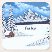 Winter Wonder Szene Rechteckiger Pappuntersetzer (Vorderseite)