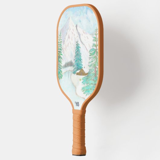 Winter Wonder with Text Pickleball Schläger (Links)