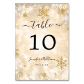 Winter Wonder Xmas Urlaub Hochzeit Gold Tischnummer (Rückseite)