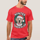 Winter Wonderlab Christmas Labrador T-Shirt (Vorderseite)