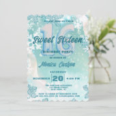 Winter Wonderland 16 . Geburtstag Geburtstag Einladung (Stehend Vorderseite)