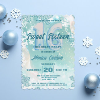 Winter Wonderland 16 . Geburtstag Geburtstag Einladung