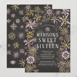 Winter Wonderland 16 . Geburtstag Geburtstagsparty Einladung