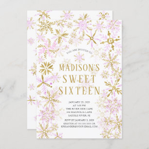 Winter Wonderland 16 . Geburtstag Geburtstagsparty Einladung