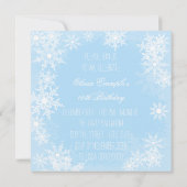 Winter Wonderland 16 . Geburtstag Party Einladung (Rückseite)