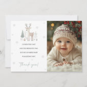 Winter Wonderland 1. Geburtstag Danke Karte (Vorderseite)