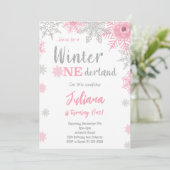 Winter Wonderland 1. Geburtstag Einladung (Stehend Vorderseite)