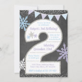 Winter Wonderland 2. Geburtstag Einladung (Vorderseite)