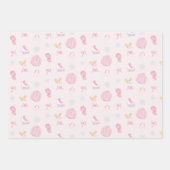 Winter Wonderland Abbildung Skate Ice Skate Rosa Geschenkpapier Set (Vorderseite 3)