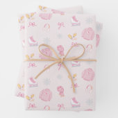 Winter Wonderland Abbildung Skate Ice Skate Rosa Geschenkpapier Set (Beispiel)