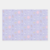 Winter Wonderland Abbildung Skater Ice Skate Lila Geschenkpapier Set (Vorderseite 2)