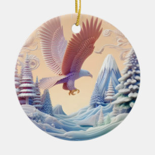 Winter Wonderland Adler Keramik Ornament