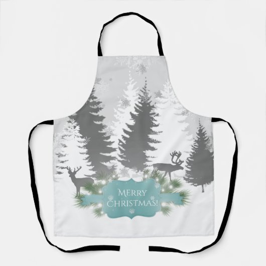 Winter Wonderland All-over Print Schürze - Aquamar (Vorderseite)