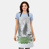 Winter Wonderland All-over Print Schürze - Grün (Getragen)