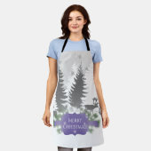 Winter Wonderland All-over Print Schürze - Lila (Getragen)