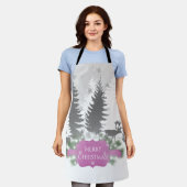 Winter Wonderland All-Over Print Schürze - Magenta (Getragen)