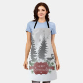 Winter Wonderland All-over Print Schürze - Rot (Getragen)