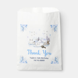 Winter Wonderland Animals Birthday Party Thank You Geschenktütchen