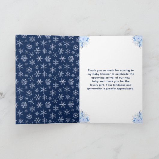 Winter Wonderland Animals Kinderdusche Danke (Innenseite)