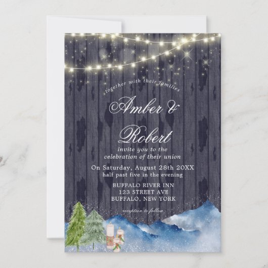 Winter Wonderland | Anstrich von Hochzeitseinladun (Vorderseite)