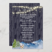 Winter Wonderland | Aquarellfarbene Probe Abendess Einladung (Vorne/Hinten)