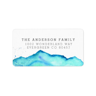 Winter Wonderland | Aquarellfarbenes Foto Adressaufkleber