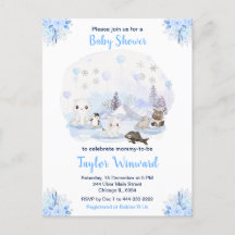 Winter Wonderland Arctic Animals Baby Dusche