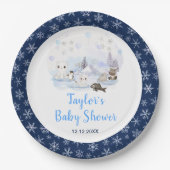 Winter Wonderland Arctic Animals Baby Shower Pappteller (Vorderseite)