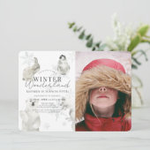 Winter Wonderland Arctic Animals Boy Geburtstag Einladung (Stehend Vorderseite)