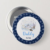 Winter Wonderland Arctic Animals Daddy To Be Button (Vorne & Hinten)