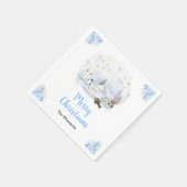 Winter Wonderland Arctic Animals Merry Christmas Serviette (Ecke)