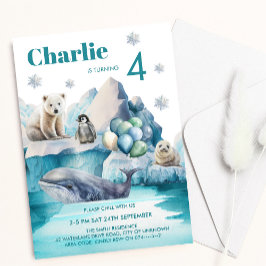 Winter Wonderland Arctic Animations Kindergeburtst Einladung