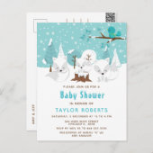 Winter Wonderland Arctic Fox Baby Dusche Postkarte (Vorne/Hinten)