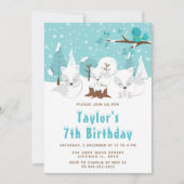 Winter Wonderland Arctic Fox Geburtstagsparty Einladung (Vorderseite)