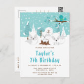 Winter Wonderland Arctic Fox Geburtstagsparty Postkarte (Vorne/Hinten)