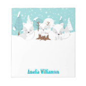 Winter Wonderland Arctic Foxes Notizblock (Vorderseite)