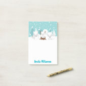 Winter Wonderland Arctic Foxes Post-it Klebezettel (Auf Schreibtisch)
