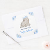 Winter Wonderland Arctic Seal Kids Bookplate Quadratischer Aufkleber (Umschlag)