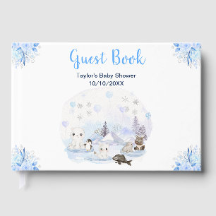 Winter Wonderland Arktische Tiere Baby Shower Gästebuch