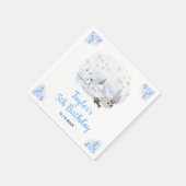 Winter Wonderland Arktische Tiere Geburtstag Serviette (Ecke)