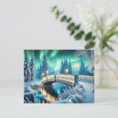 Winter Wonderland Aurora: Schneebrücke Kunst, Dich Postkarte (Stehend Vorderseite)