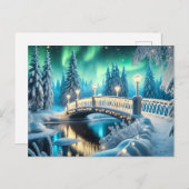 Winter Wonderland Aurora: Schneebrücke Kunst, Dich Postkarte (Vorne/Hinten)