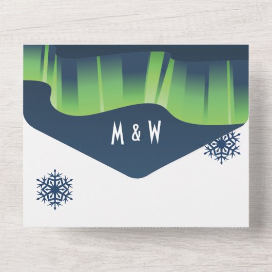 Winter Wonderland Auroras All In One Einladung (Rückseite)