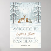 Winter Wonderland Baby Animals Baby Shower Poster (Vorne)