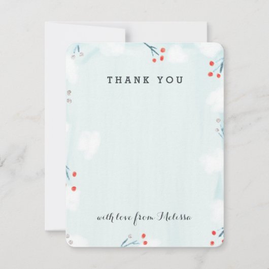 Winter Wonderland Baby Dusche Danke Karte (Vorderseite)