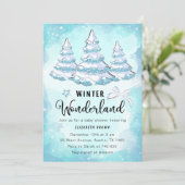 Winter Wonderland Baby Dusche Einladung (Stehend Vorderseite)