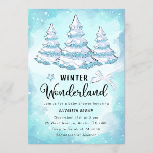 Winter Wonderland Baby Dusche Einladung