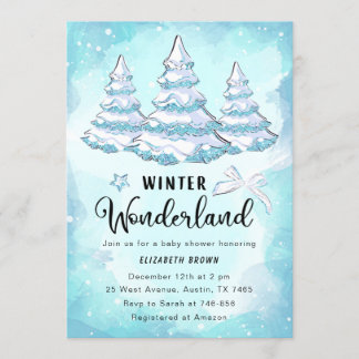 Winter Wonderland Baby Dusche Einladung