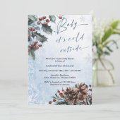 Winter Wonderland Baby Dusche Einladung (Stehend Vorderseite)